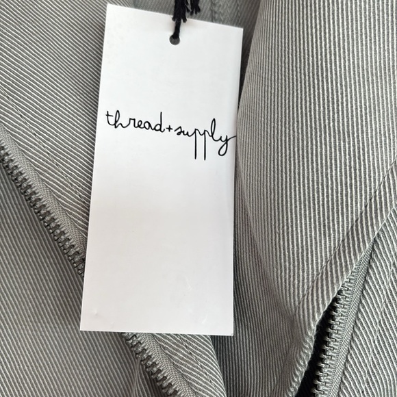 NWT Thread & Supply women’s cotton blend Gray Textured Fabric jacket Large - Picture 6 of 8